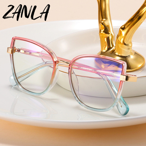 2024 nueva moda señoras ojo de <span class=keywords><strong>gato</strong></span> miopía <span class=keywords><strong>gafas</strong></span> Anti luz azul bloqueo ordenador menos <span class=keywords><strong>gafas</strong></span> mujeres coloridas <span class=keywords><strong>gafas</strong></span> de montura grande - Product Image 1