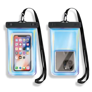 New IPX8 Illusory With Laser Color Sponge Floating Waterproof Phone Bag Outdoor Travel Dust Diving Mobile Phone Pouch