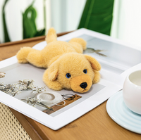 Porte-clés en peluche chien jaune, pendentif de sac à dos, porte-clés animal personnalisé, jouet de poche, petite taille, jouet à main
