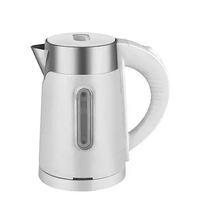 Bouilloire Électrique Sans Fil en Acier Inoxydable à Double Paroi 800W 0,8L avec Base Rotative à 360 Degrés et Protection Anti-Ébullition à Sec pour Hôtels