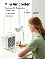 Ventilateur de climatisation portable mini tendance avec réservoir d'eau et lumière d'ambiance colorée pour usage extérieur
