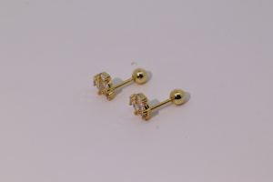 Tianyu Gems Classic Vintage Palace-Style Brass Gold-Plated Stud <b>Earrings</b> for Women Featuring Marquise-Cut White Cubic Zirconia - Product Image 5