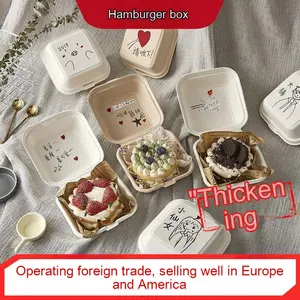 biologisch abbaubare Zuckerrohrverpackungsbox für Takeaway-Tischwaren Food Bento einweg-Bagasse-Papier-Pulpplatten Kuchenverpackung