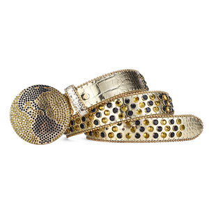 Personnalisé Designer Bling Bling Strass <span class=keywords><strong>BB</strong></span> <span class=keywords><strong>Simon</strong></span> <span class=keywords><strong>Ceinture</strong></span> Hommes Femmes Western Cowboy Cristal Clouté <span class=keywords><strong>Ceinture</strong></span> En Cuir Diamant - Product Image 2