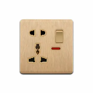 Hot-selling factory MF 250V 16A+13A multi switched socket with light