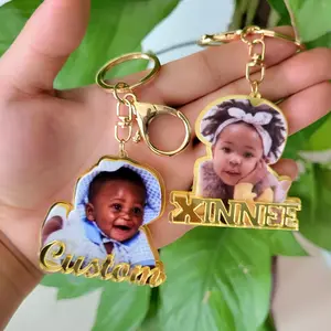 Gepersonaliseerde זיכרון Sieraden Voor Familie Geschenken Custom Foto Sleutelhanger Voor ילדים מותאם אישית תמונה keychain