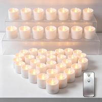 Bougie LED sans flamme, faite à la main, imperméable, pour l'extérieur, avec mèche mobile 3D, télécommande, alimentée par piles, pour Noël, Halloween
