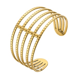 Lady's Stainless Steel Gold-Plated Geometric Trendy Elegant Luxury Girls' Fashion Bangle <b>Bracelet</b> Jewelry - Product Image 1