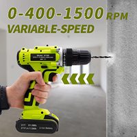 Ensemble de perceuses sans fil, 21V, tournevis électrique, perceuse, mandrin sans clés de 3/8 pouces avec mèches en métal de 43 pièces