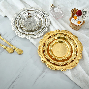 Vintage Ins Style Metal Tableware <strong>Small</strong> Plate Silver <strong>Tray</strong> for Cake--for Home Parties Events - Product Image 2
