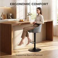 Tabourets de bar pivotants modernes en similicuir PU avec hauteur réglable, chaises de bar rembourrées pour restaurants, hôtels et commerces