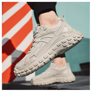 Chaussures décontractées pour hommes, respirantes, durables, en maille, chaussures de sport, chaussures de course, lacets, semelle épaisse, décontractées, simples - Product Image 1