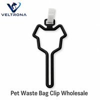 Clip de fixation pour sacs à déjections canines, en plastique noir, fixation Velcro pour laisse, support mains libres pour sacs à crottes de chien, 9 couleurs, 14 cm, 15 g