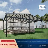 Pergola en PVC avec auvent rétractable en alliage d'aluminium, télécommandée, pour restaurant extérieur, cour, villa, protection solaire