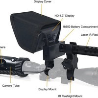 Monoculaire de vision nocturne infrarouge HD 4,3 pouces à fixation sur la tête, stabilisation d'image, boussole portable, télémètre, Wi-Fi, vision nocturne couleur