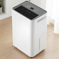 Déshumidificateur commercial 20L/J, silencieux, électrique, réfrigérant R290, en plastique, réservoir d'eau 3L, contrôle par écran tactile