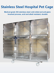 Jaulas para perros de acero inoxidable para perrera <span class=keywords><strong>veterinaria</strong></span> para clínicas para pájaros y animales pequeños Instrumentación de hierro y metal - Product Image 6