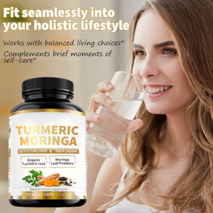 Органический куркумин, порошок из листьев моринги, экстракт черного перца, капсулы с куркумином, добавка для поддержки суставов - Product Image 6