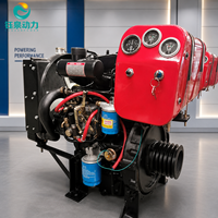 Motor Diésel de Doble Cilindro, Arranque Eléctrico, Refrigerado por Agua, 4 Tiempos, 34HP, Correa de Transmisión B/C para Trituradora y Bomba de Agua