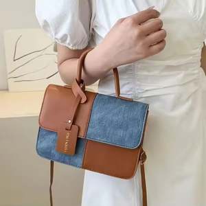 Bolsa transversal grande con cordón de nylon elegante con asas dobles estilo saco para mujeres - Product Image 2