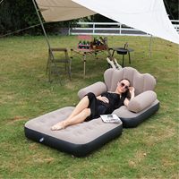 Canapé-lit gonflable multifonctionnel pliable, chaise longue paresseuse, design tropical, imperméable pour terrasse, intérieur, chambre à coucher
