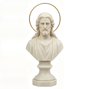 Artisanat Catholique en Résine de Haute Qualité : Buste du Saint Père, de la Sainte Vierge Marie et du Sacré Enfant Jésus – Fée Musicale Artistique Peinte à la Main - Product Image 5