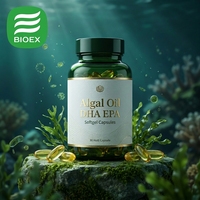 Capsules d'huile d'algues végétaliennes non-OGM à base de plantes, marque privée OEM, EPA DHA, 500 mg 1000 mg, capsules d'oméga 3 végétaliennes (alternative à l'huile de poisson)