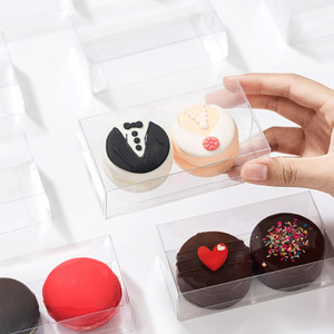 Cajas de Plástico Transparente para Recuerdos de Boda, Macarons, Oreo Cubierto de <span class=keywords><strong>Chocolate</strong></span>, Dulces, Gomitas, Pretzels, Brownies y Bolas de Malta - Product Image 4
