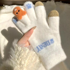 Sarung tangan rajut wanita musim dingin, sarung tangan penggunaan sehari-hari lucu, sarung tangan hangat tangan musim dingin, sarung tangan <span class=keywords><strong>Funky</strong></span> rajut - Product Image 1