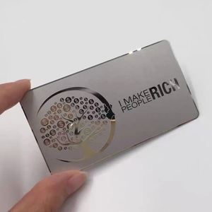 Cartes de visite personnalisées en métal, NFC en option, découpe laser, cartes de visite en métal - Product Image 1