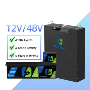 بطارية دراجة كهربائية بطارية خلايا 12v 48v 200ah تخزين الطاقة الشمسية بطارية Lifepo4 حزم بطاريات ليثيوم أيون