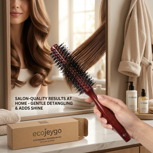 Nova Escova de Cabelo Cilíndrica de Madeira com Cerdas de Javali para Cabelos Longos, Curtos, Cacheados e Lisos, para Secagem, Modelagem e Cachos, para Mulheres, Homens e Crianças - Product Image 2