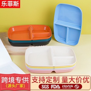 Rectangular Divider <b>Plate</b> Solid Color Wheat Straw Material For Serving And Gift Use - Product Image 4