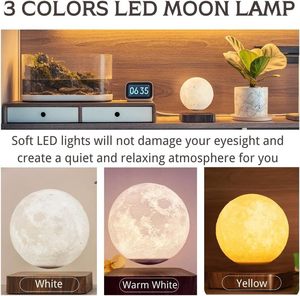 Lámpara de <span class=keywords><strong>Luna</strong></span> de levitación moderna, luz de noche LED, lámpara de <span class=keywords><strong>Luna</strong></span> flotante magnética, 3 modos de Color, batería enchufable para decoración de hogar y oficina - Product Image 3