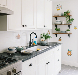 <span class=keywords><strong>Cucina</strong></span> Moderna SANTOPOVA in Stile Shaker <span class=keywords><strong>Bianco</strong></span> <span class=keywords><strong>con</strong></span> Piano di Lavoro in <span class=keywords><strong>Marmo</strong></span> Nero e Elettrodomestici in Acciaio Inossidabile - Product Image 3