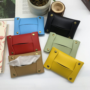 In stock Japanese and Korean style leather tissue pouches, portable mini wet wipes <b>bags</b>, small tissue <b>packs</b> for on-the-go use. - Product Image 5