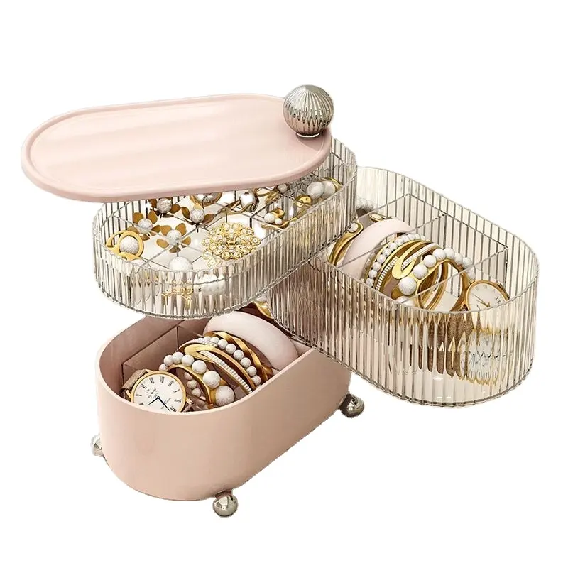 Showcase Rotating Hair Accessories Organizer Jewelry Storage Box Small Collectibles Display