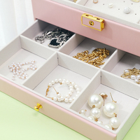 Nouveau Design Voyage Cosmétique Organisateur Sac Grande Capacité Boîte À Bijoux De Rangement Maquillage cas Avec Miroir Led