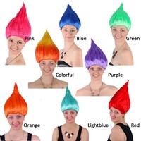 Perruque synthétique multicolore vibrante pour fête, couleurs arc-en-ciel pour événements festifs, mélange accrocheur