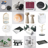 ZGSTONE Plateau de service en marbre naturel moderne et durable pour salle de bain, base à savon, décoration intérieure, shampoing, luxe hôtelier