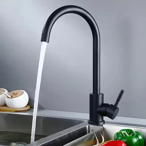 Robinet <span class=keywords><strong>de</strong></span> cuisine thermostatique à poignée unique en acier inoxydable 304, avec cartouche céramique, <span class=keywords><strong>bec</strong></span> pivotant à 360°, finition brossée, montage sur plan. - Product Image 4