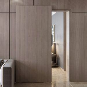 ประตูบานเลื่อนแบบซ่อนราง ไม้เนื้อแข็ง ทันสมัย ป้องกันเสียงรบกวน ป้องกันไฟไหม้ สำหรับห้องนอน BASEN - Product Image 6