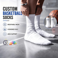 Chaussettes de basketball professionnelles avec logo personnalisé, chaussettes de sport épaisses et rembourrées, chaussettes de compression de performance pour le sport