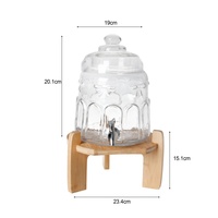 Distributeur de boissons en verre écologique classique, verre transparent de qualité alimentaire, 3,8 L, 5,8 L, distributeur de jus avec support et robinet pour la cuisine