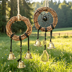 Carillons à vent <span class=keywords><strong>en</strong></span> cristal de sorcière, clochettes décoratives <span class=keywords><strong>en</strong></span> métal, clochettes faites à la main <span class=keywords><strong>en</strong></span> ficelle DIY, décorations suspendues pour porte, carillons à vent - Product Image 2