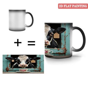 <b>Ceramic</b> Mug 11oz Heat Activated Color Changing Drinking <b>Cup</b> Frosted Black - Product Image 3