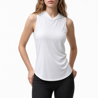 Débardeur Premium sans manches, coupe ajustée avec capuche, séchage rapide, respirant, vêtements de sport, conception personnalisée OEM, impression de logo, débardeur pour femmes