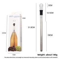 Bâton de refroidissement pour vin en acier inoxydable 304 avec verseur en acrylique, refroidisseur rapide et décanteur pour le vin