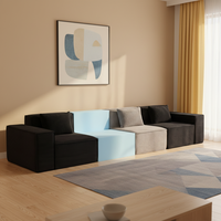 Günstiges Konvertierbares Modulares L-förmiges Kompressionssofa-Set, Ecksofa für Wohnzimmer