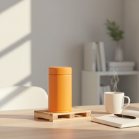 Boîte en métal mate hermétique avec couvercles à vis pour emballage de matcha, café et thé en poudre, petite boîte en fer blanc orange prête à l'emploi (RTS)
